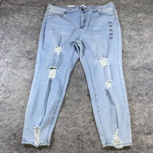 Rue 21 Jeans Women's 24 Light Wash Curvy High Rise Ultimate Stretch Distressed